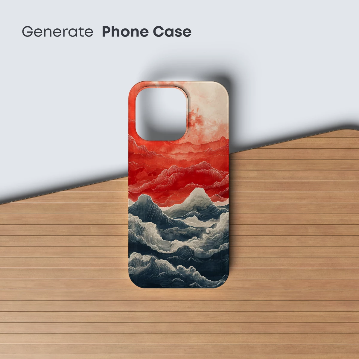 Crimson Waves: Hokusai's Modern Odyssey - Image 3