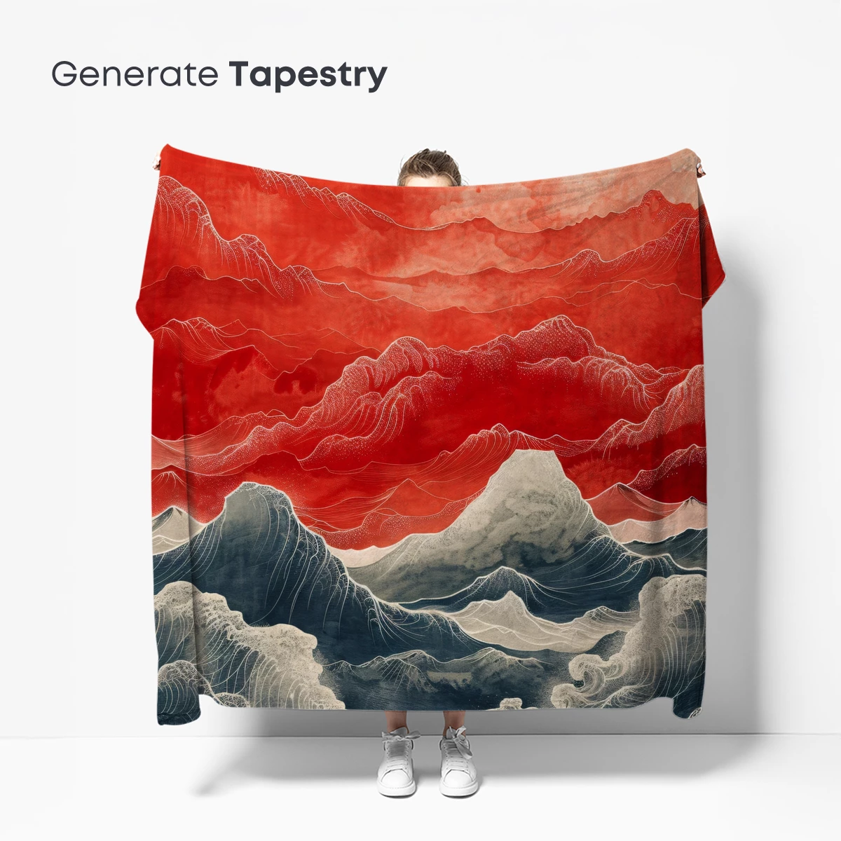Crimson Waves: Hokusai's Modern Odyssey - Image 5