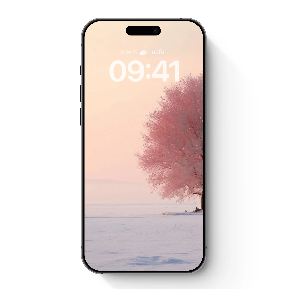 Frost-Kissed Solitude: A Winter Tree in Pink Haze