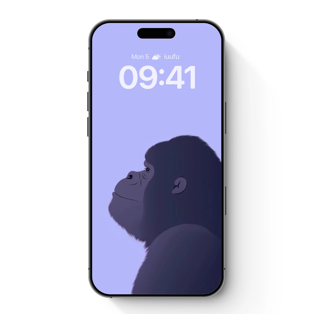 Gorilla in Purple Haze: Minimalist Profile Art