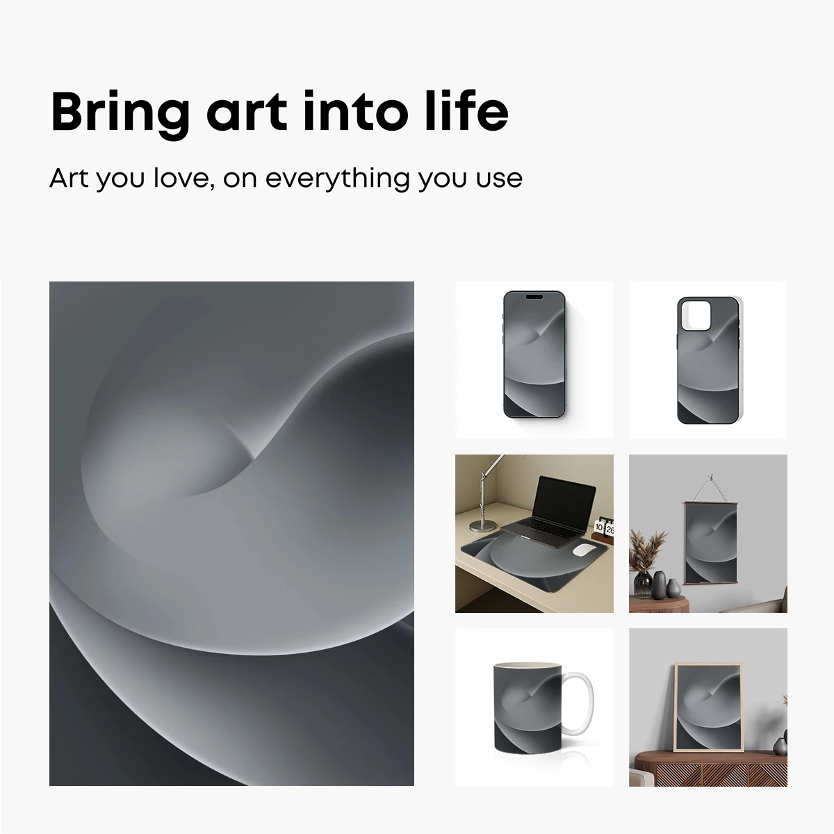 Ethereal Gray Swirls: A Dance of Form and Shadow - Image 2