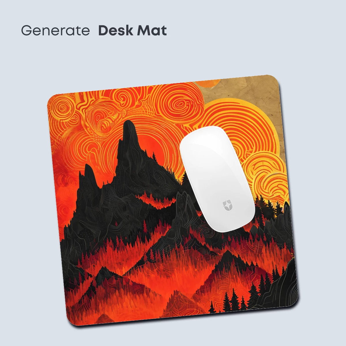 Fiery Mountain Odyssey: Swirling Sunsets and Shadowed Peaks - Image 4