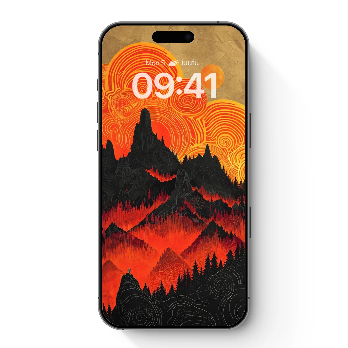 Fiery Mountain Odyssey: Swirling Sunsets and Shadowed Peaks