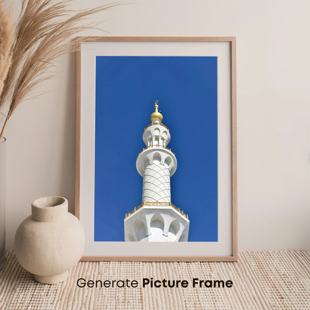 Golden Dome Minaret Against Azure Sky - Image 7
