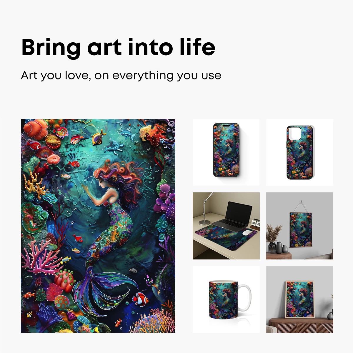 Enchanted Mermaid in Vibrant Coral Reef - Image 2