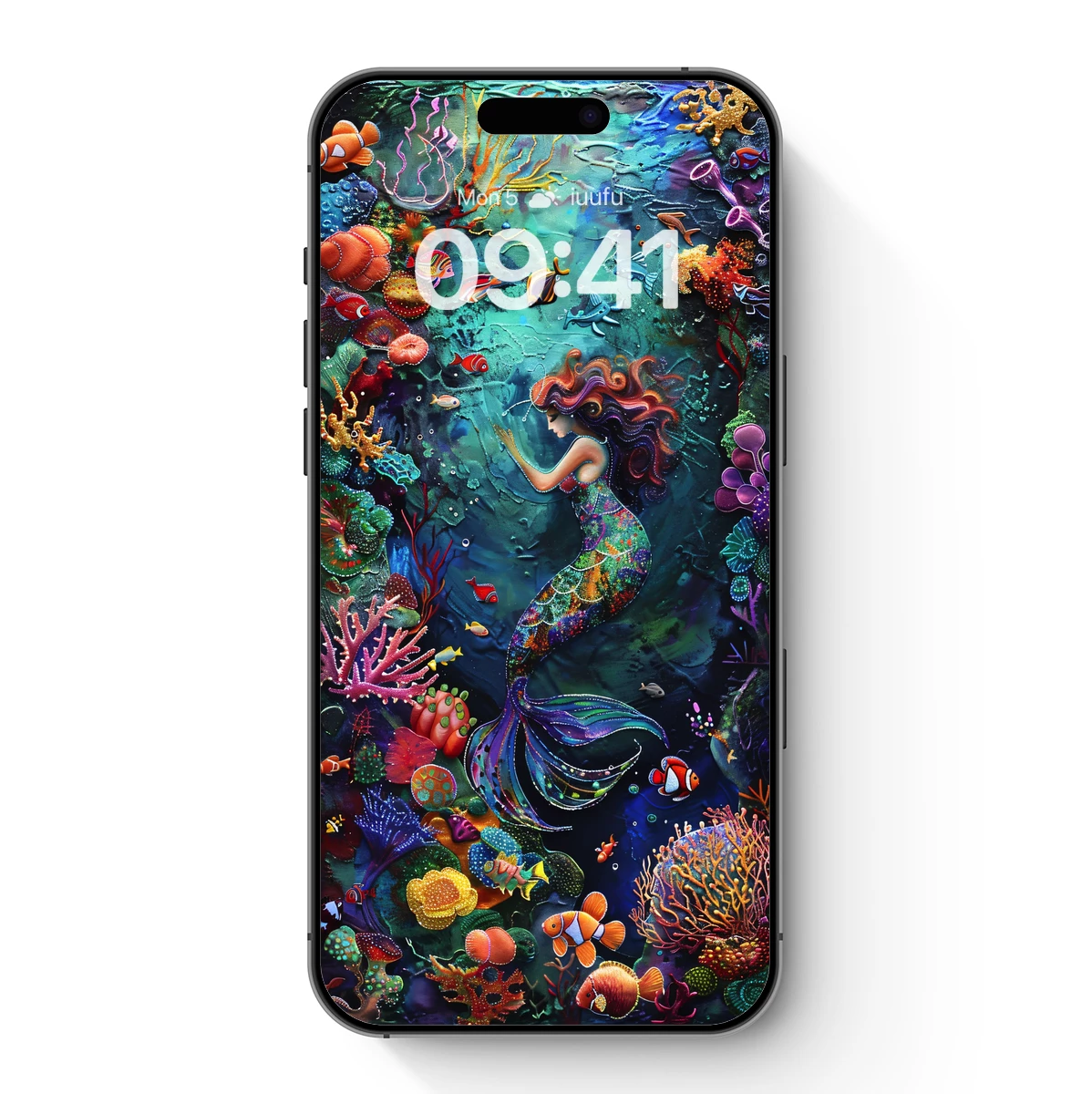 Enchanted Mermaid in Vibrant Coral Reef