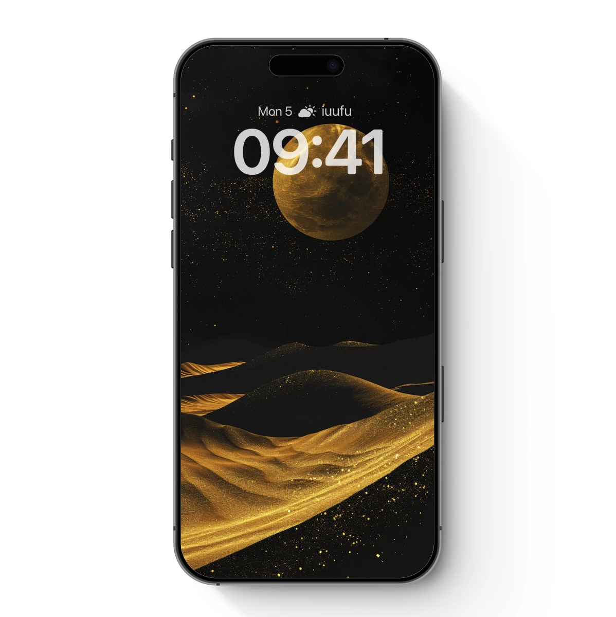 Golden Desert Under a Luminous Moon