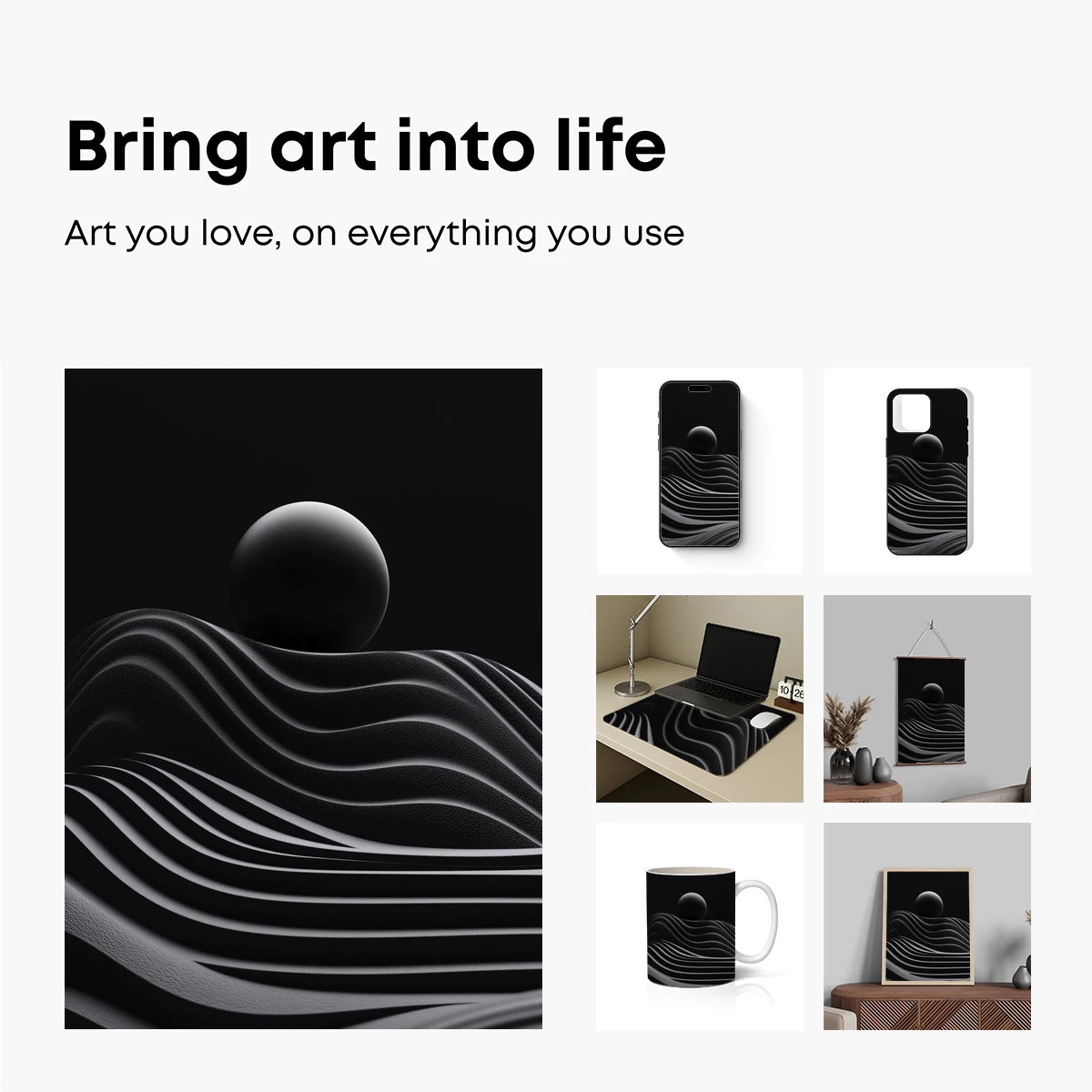 Eternal Wave: Monochrome Sculpture