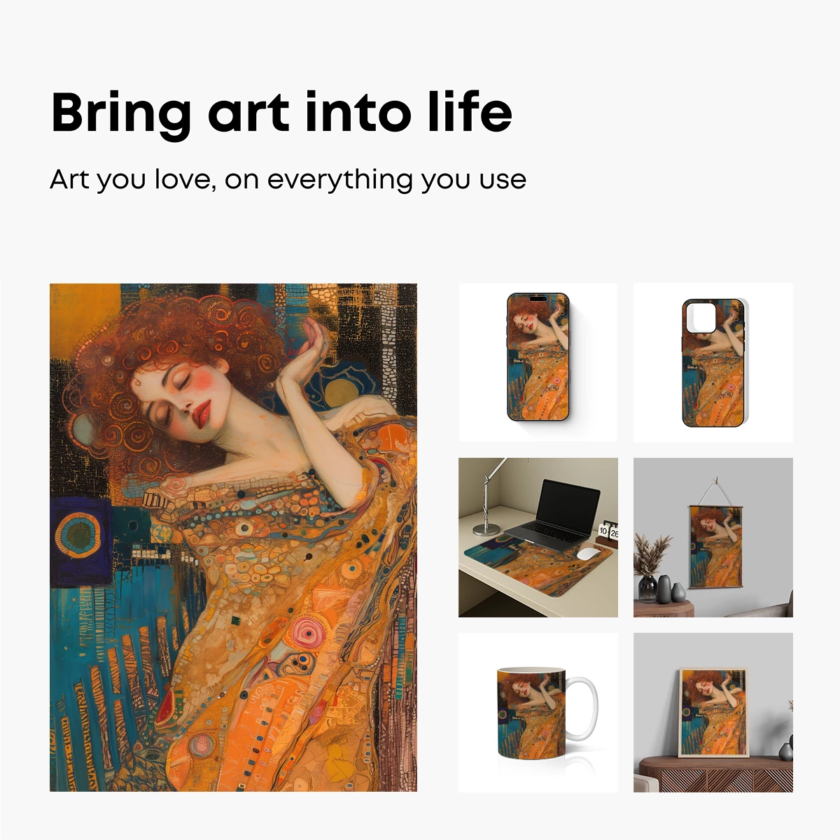Klimt's Dream: Elegance in Golden Spirals - Image 2