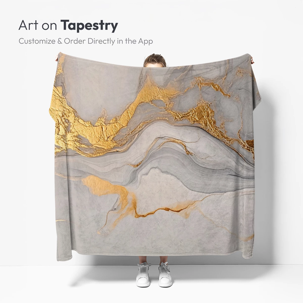 Golden Veins in Marble: Elegance and Luxury Abstract Art - Image 4