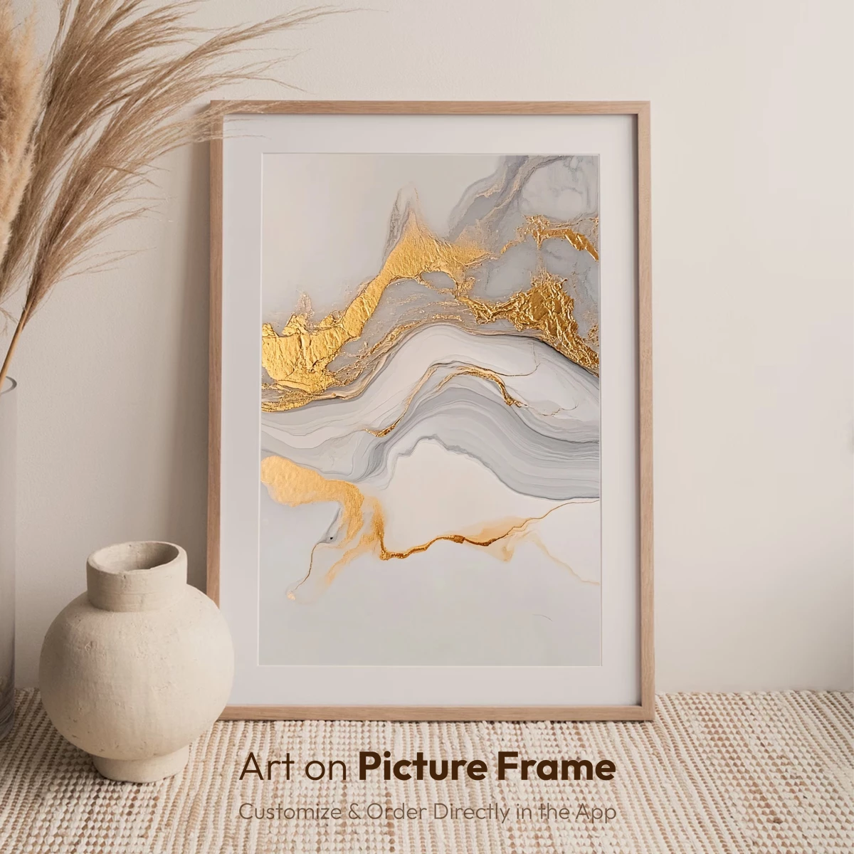 Golden Veins in Marble: Elegance and Luxury Abstract Art - Image 6