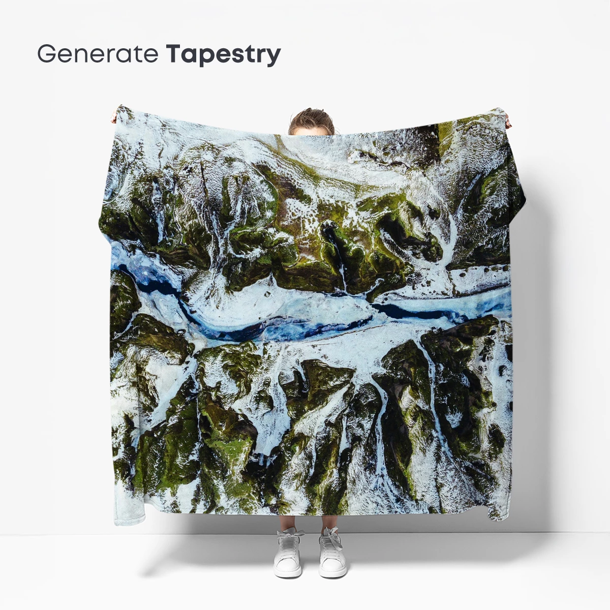 Frosty River Veins: Aerial Winter Landscape - Image 5