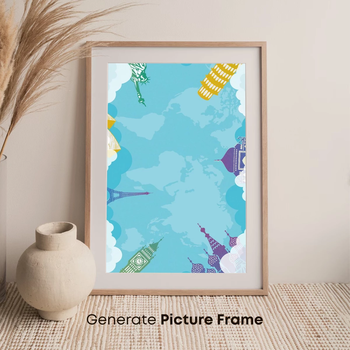 Global Icons in the Sky: A Whimsical World Map - Image 7