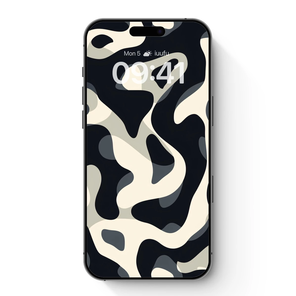Abstract Fluidity: Black and Cream Waves