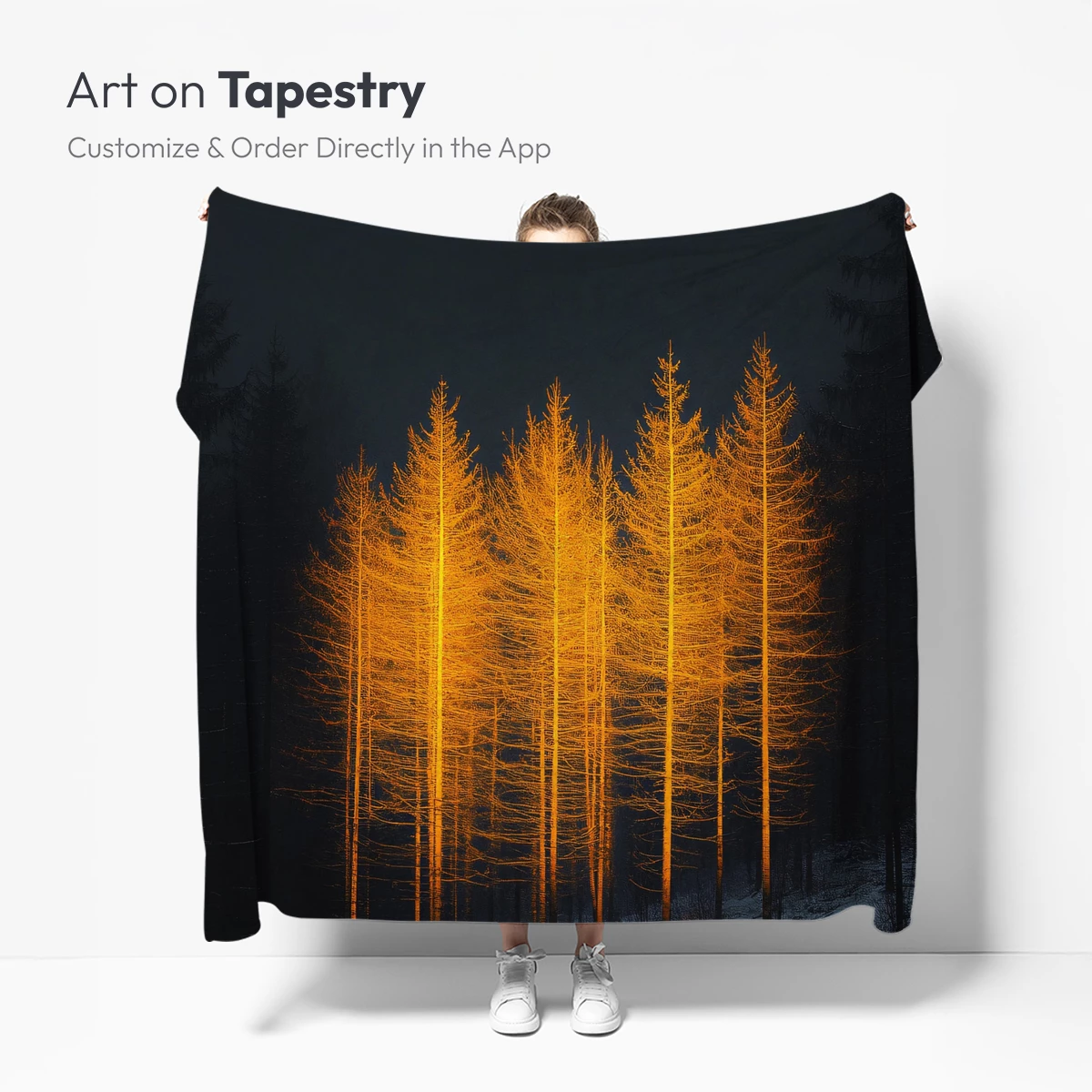 Golden Trees in Midnight Forest - Image 4