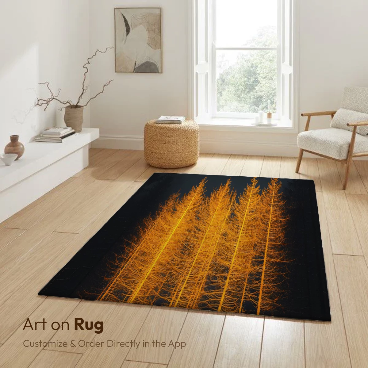 Golden Trees in Midnight Forest - Image 5