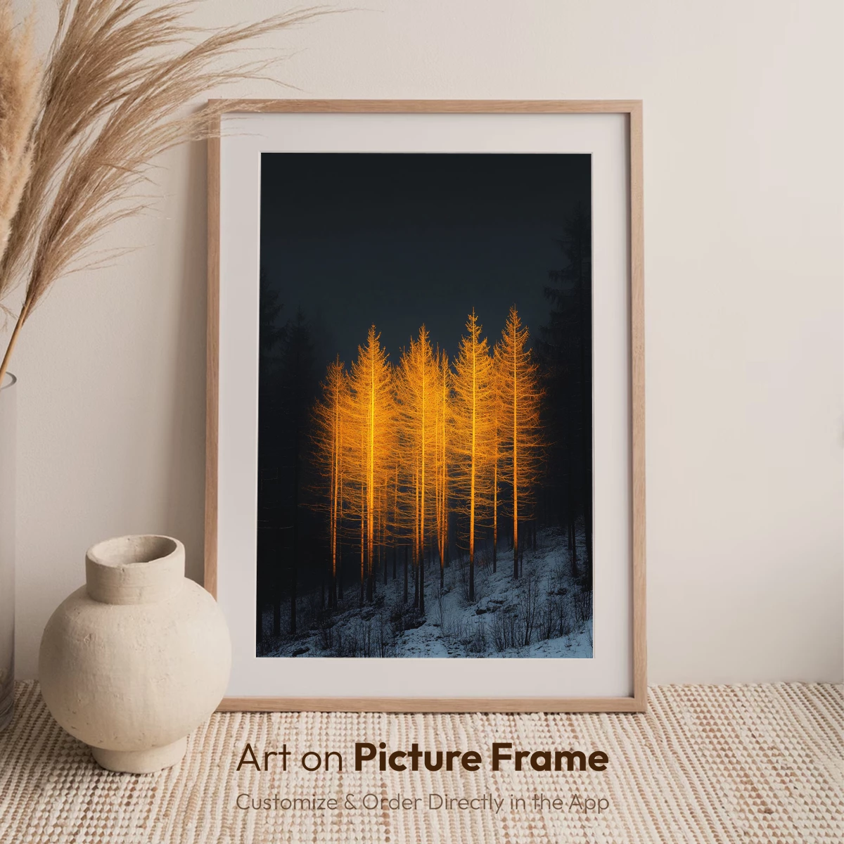 Golden Trees in Midnight Forest - Image 6