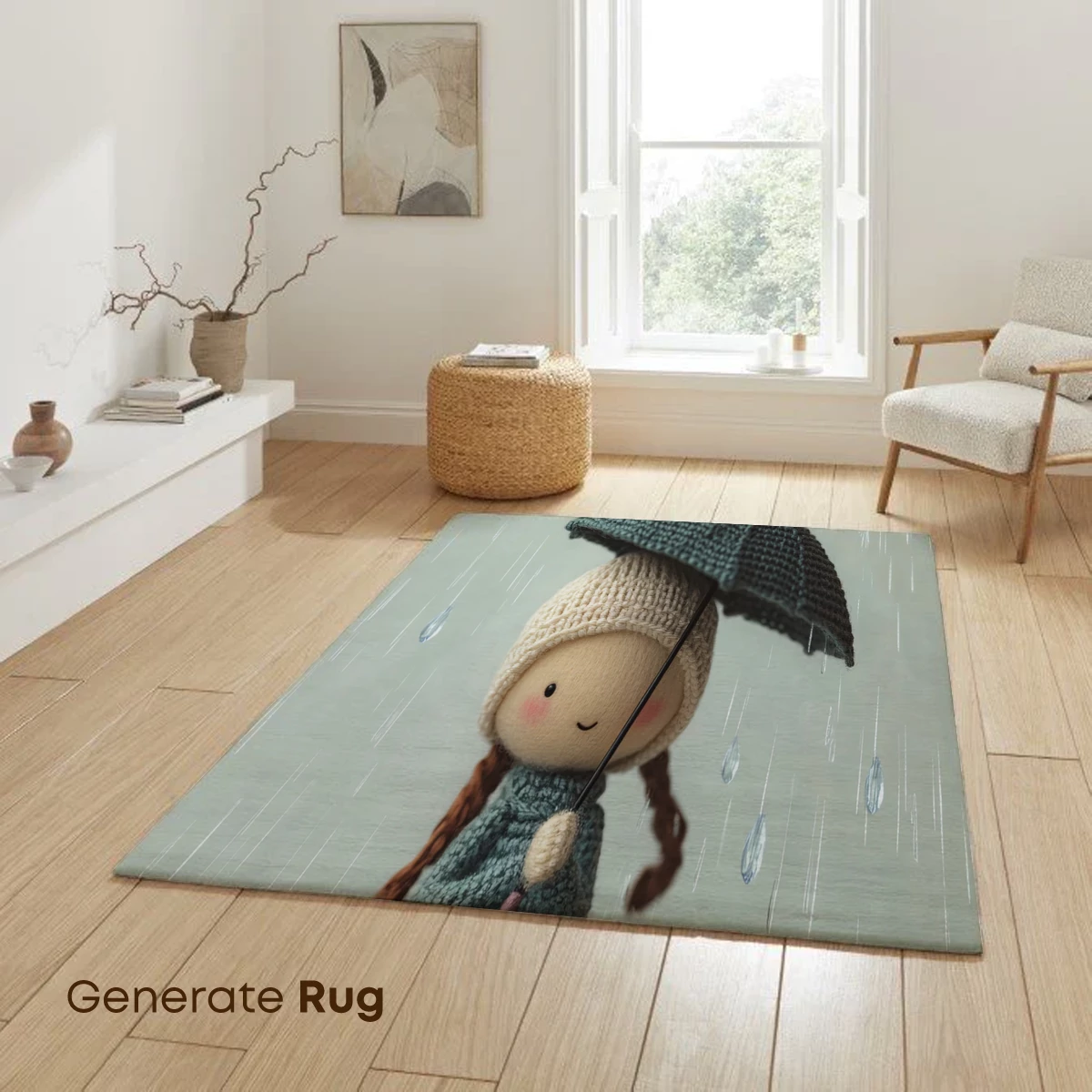 Crochet Rainy Day: Knitted Girl with Ducklings - Image 6