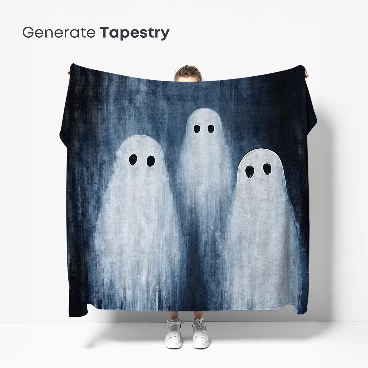 Ethereal Ghost Trio: Whimsical Shadows in the Night - Image 5