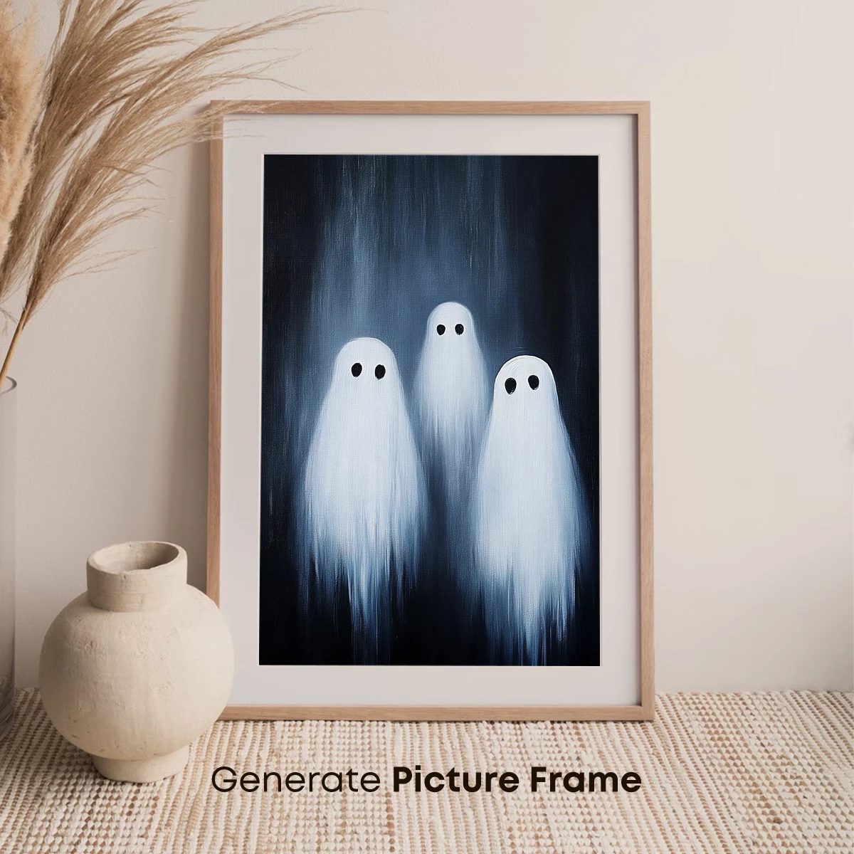 Ethereal Ghost Trio: Whimsical Shadows in the Night - Image 7