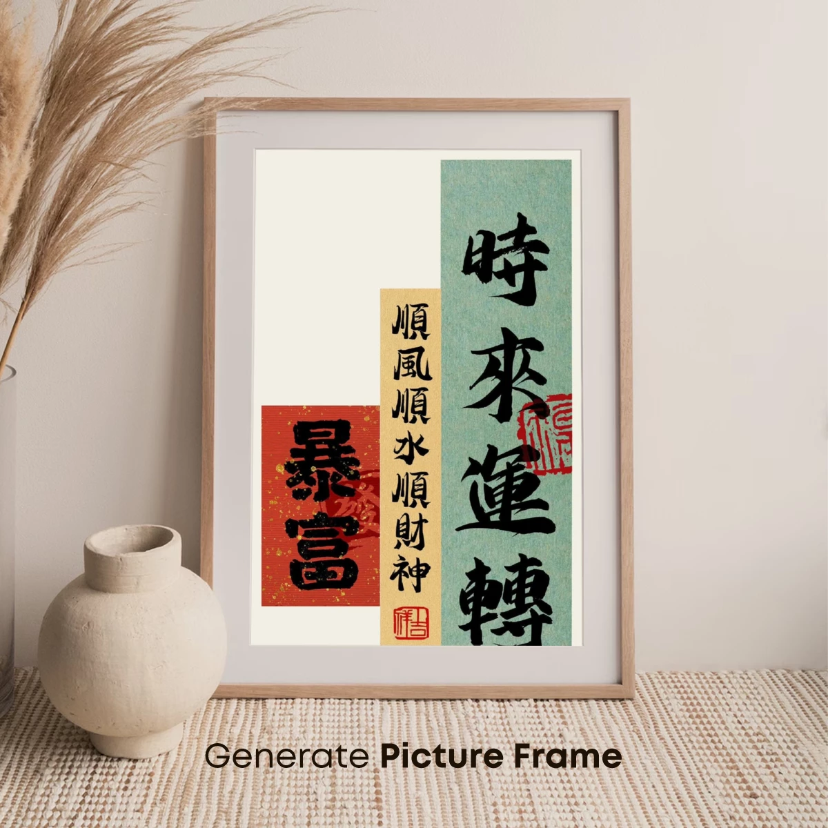 Calligraphic Harmony: Time's Fortune in Brushstrokes - Image 7