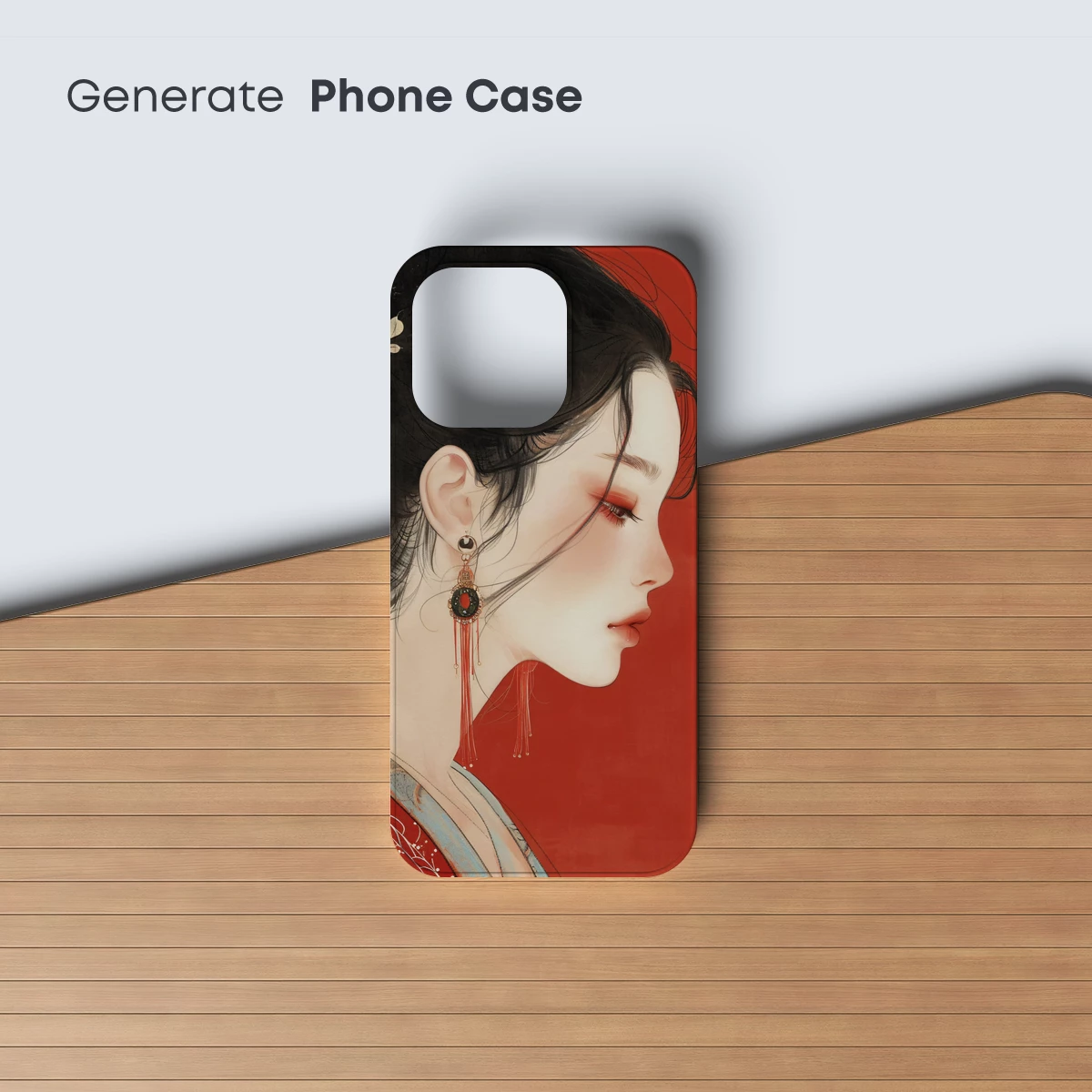 Elegant Hanfu Profile: Red Tassels and Floral Adornment - Image 3