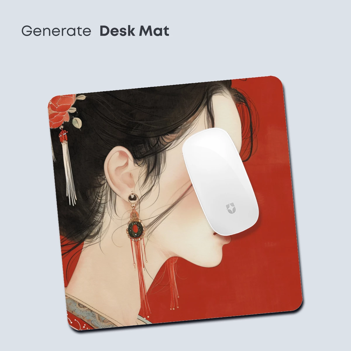 Elegant Hanfu Profile: Red Tassels and Floral Adornment - Image 4