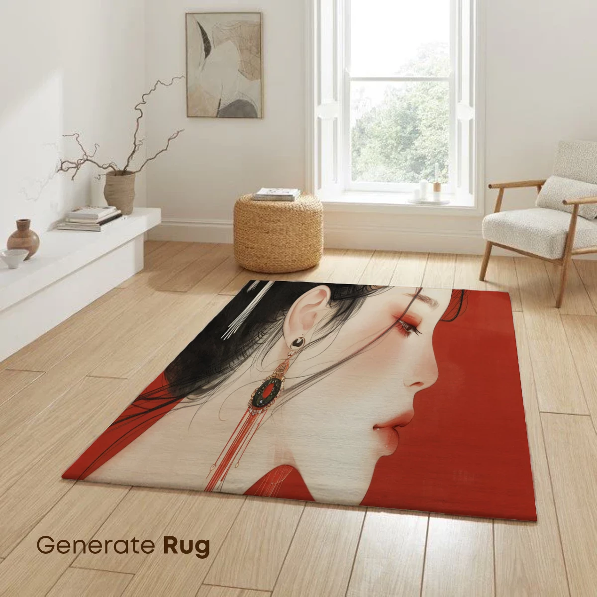 Elegant Hanfu Profile: Red Tassels and Floral Adornment - Image 6