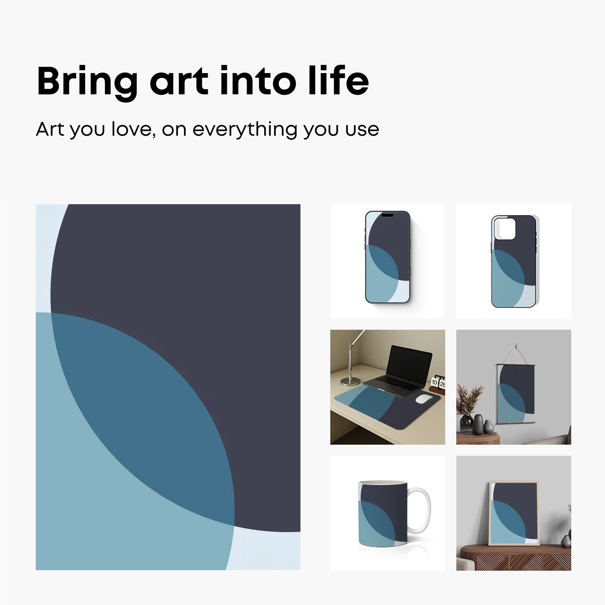 Geometric Harmony in Cool Tones - Image 2