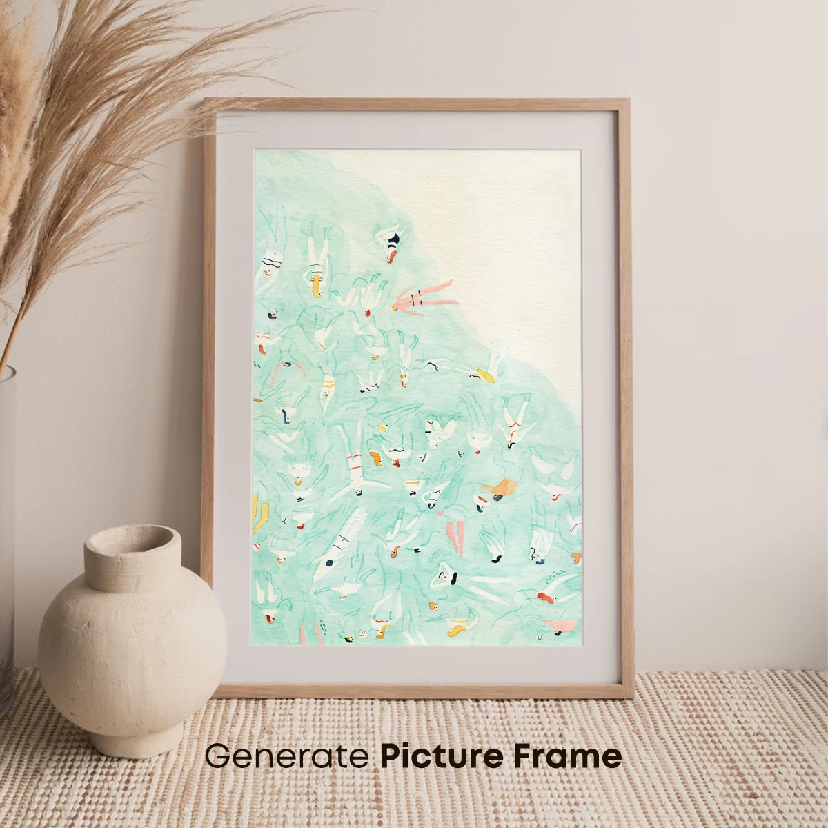 Aquatic Serenity: Floating Figures in Pastel Hues - Image 7