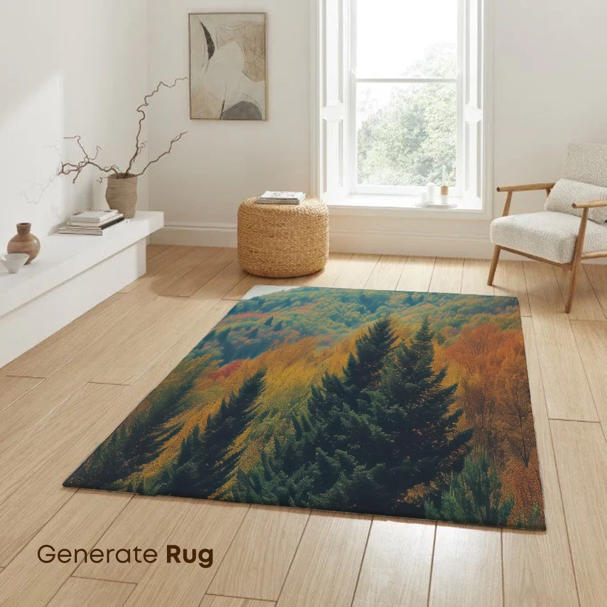 Autumn's Embrace: Pine Forest Meets Golden Hills - Image 6