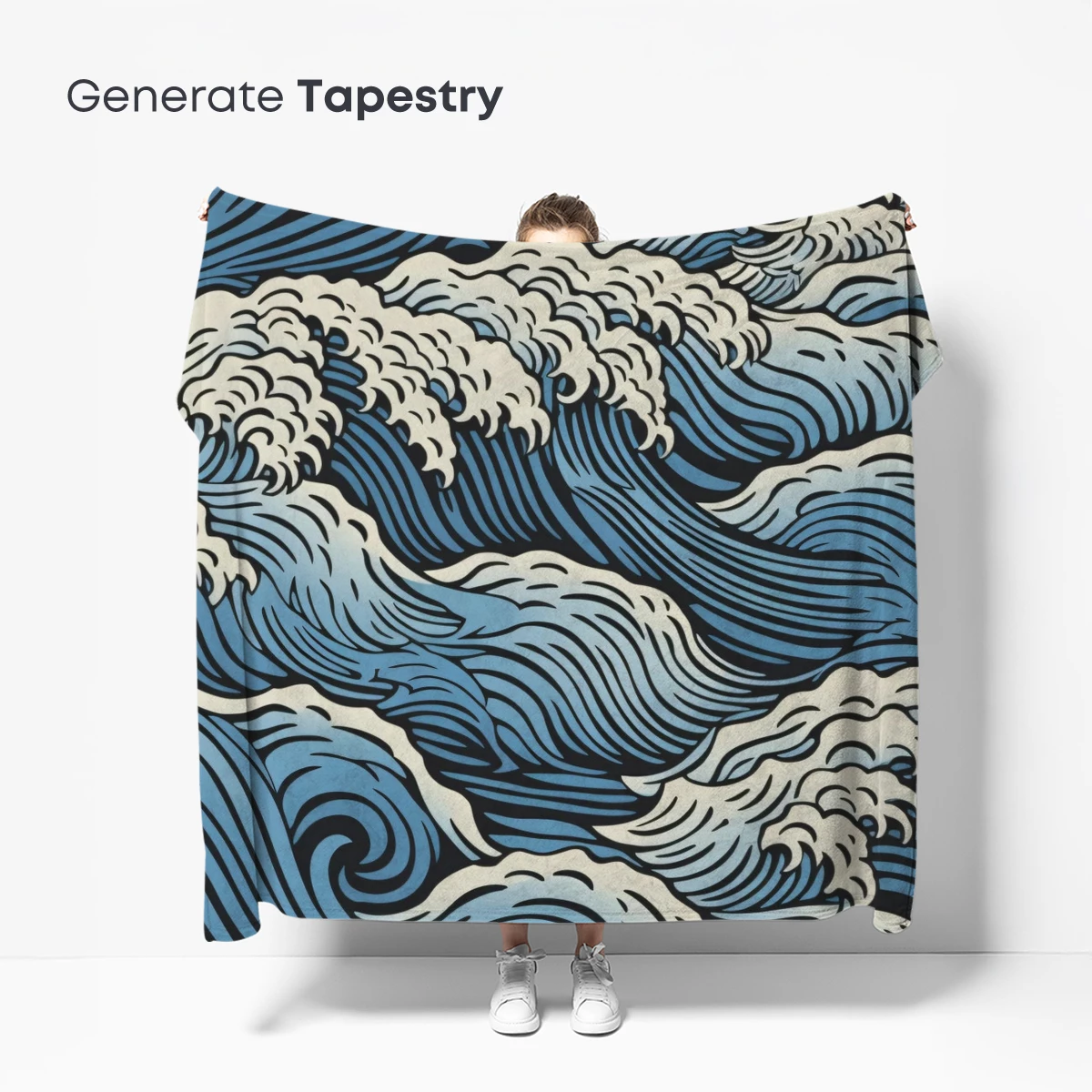 Hokusai-Inspired Ocean Waves: Dynamic Blue Swells - Image 5