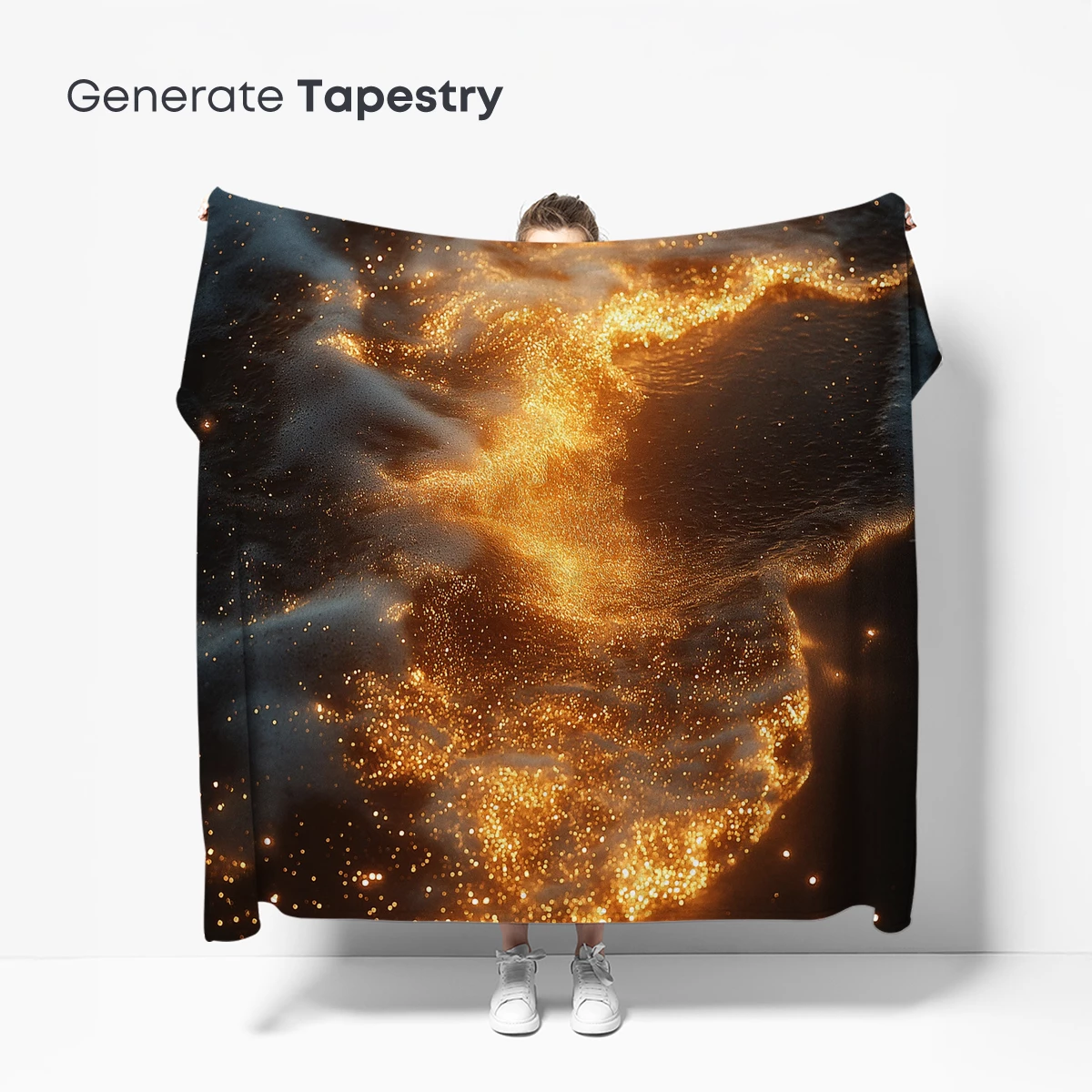 Golden Tide Sparkle: Ocean's Glittering Embrace - Image 5