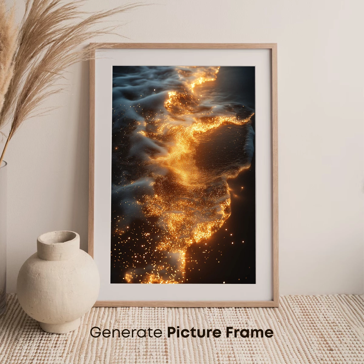 Golden Tide Sparkle: Ocean's Glittering Embrace - Image 7