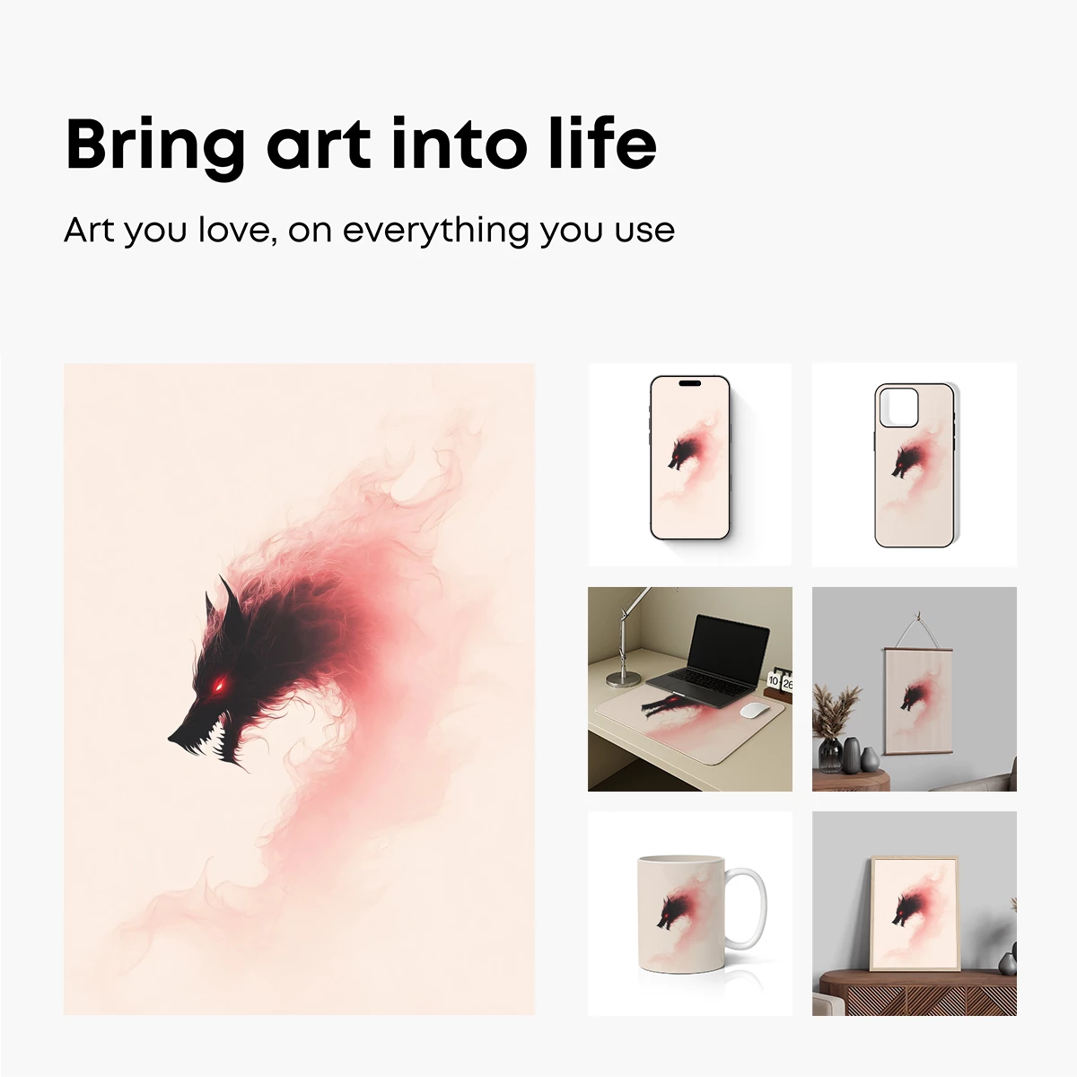 Fiery Wolf Spirit: Ethereal Flames and Fierce Eyes - Image 2