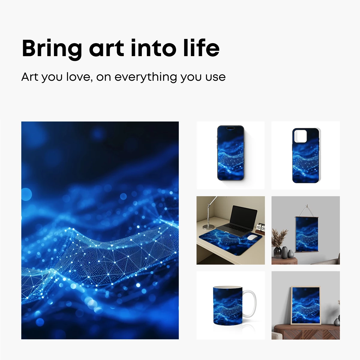 Blue Digital Wave: Futuristic Polygonal Artistry - Image 2