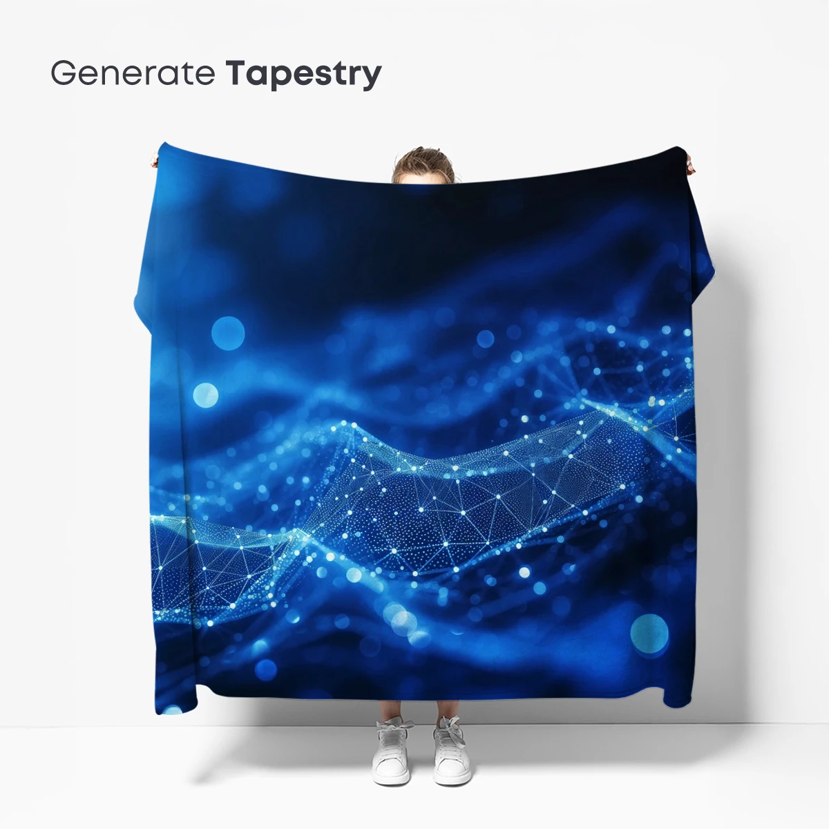 Blue Digital Wave: Futuristic Polygonal Artistry - Image 5