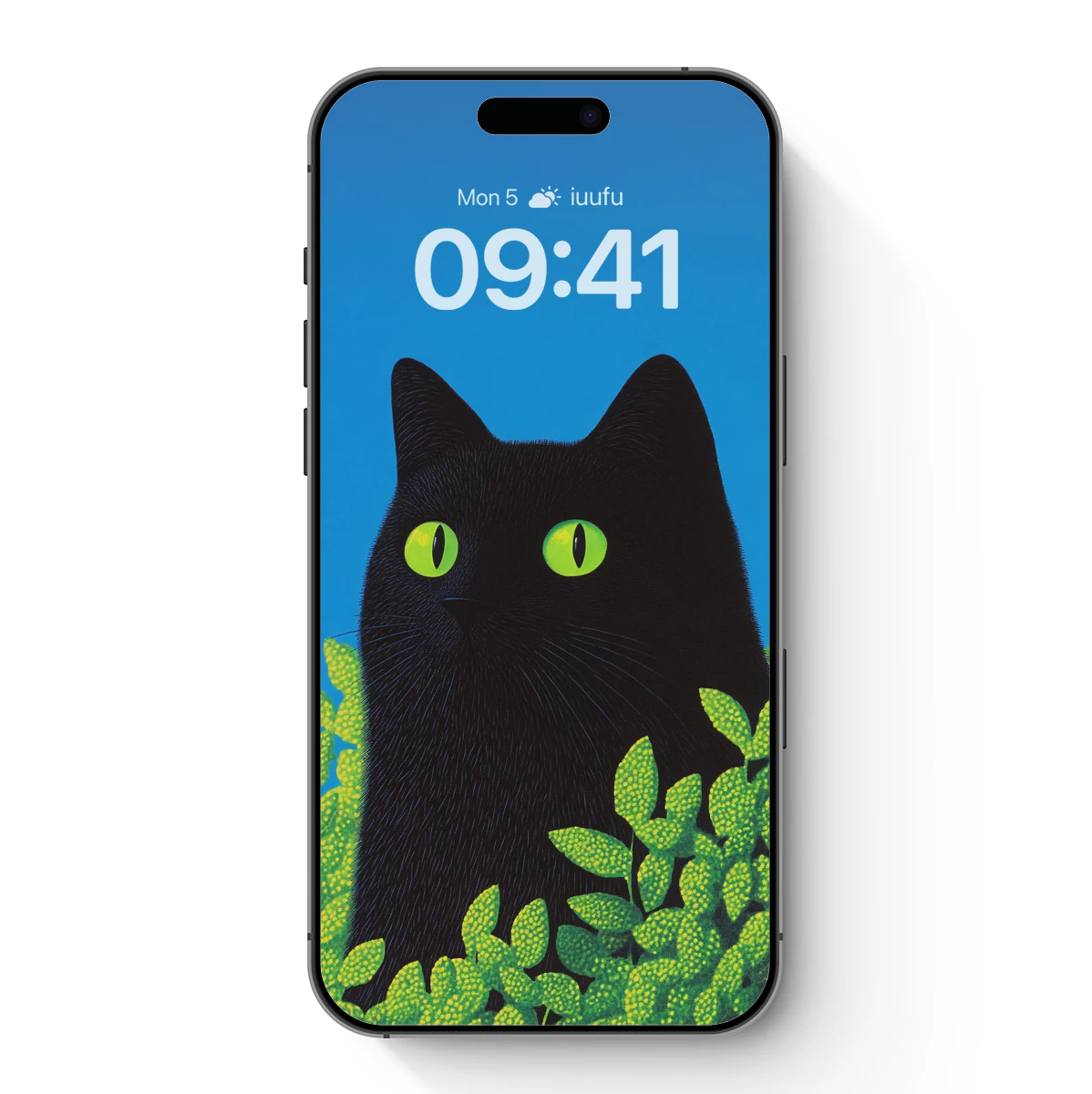 Mystic Midnight Cat: Green Eyes in Blue Twilight