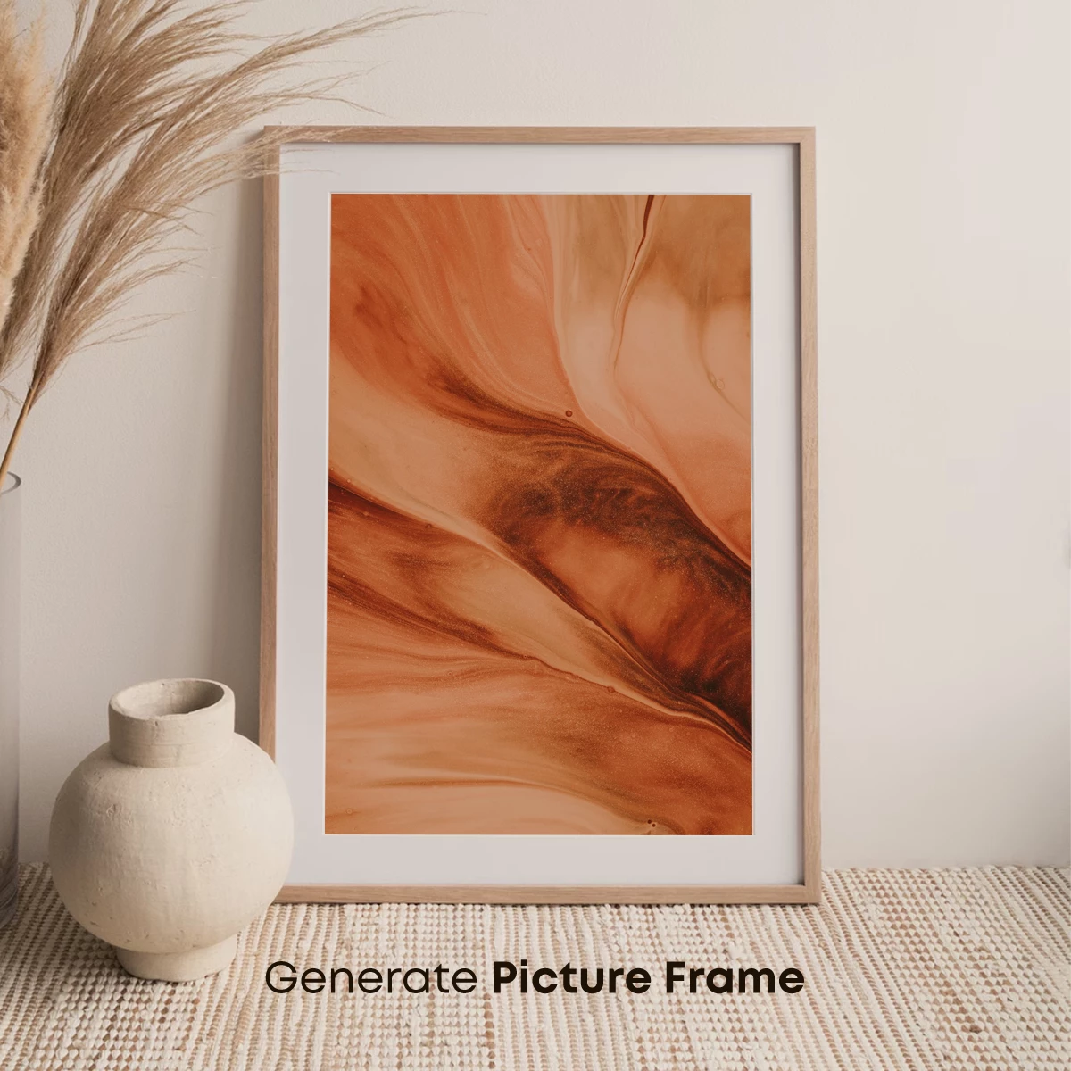 Copper Swirl Symphony: Abstract Fluid Art - Image 7