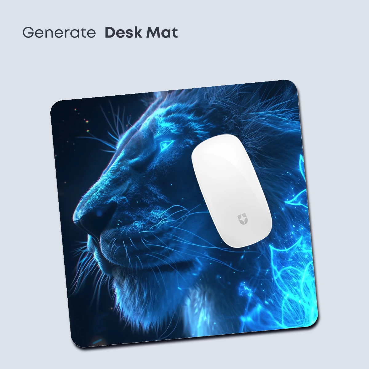 Ethereal Blue Lion: Mystical Glow Art - Image 4