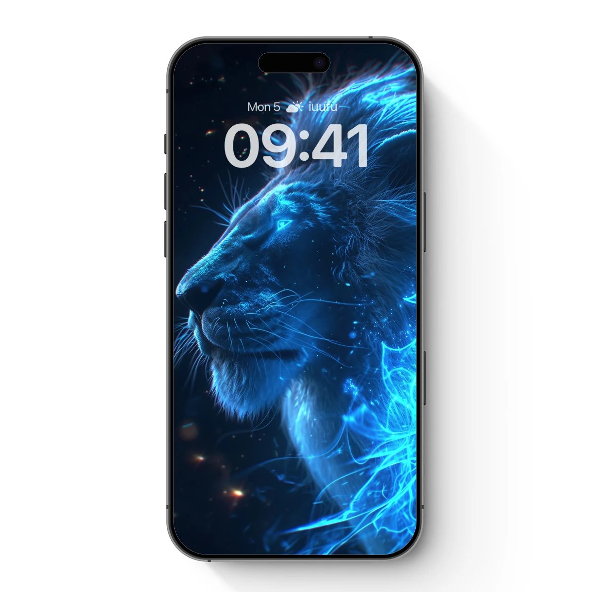 Ethereal Blue Lion: Mystical Glow Art