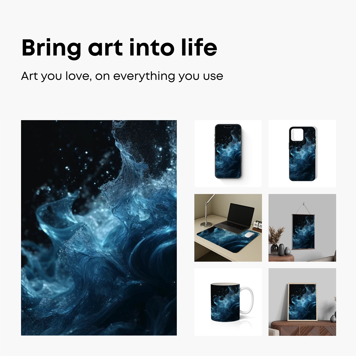 Ethereal Blue Whispers: A Dance of Liquid Shadows - Image 2