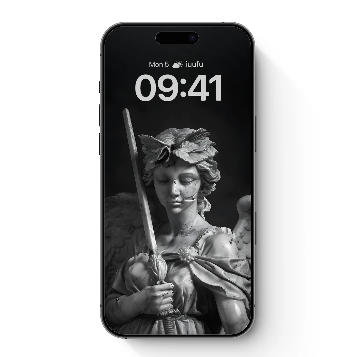 Eternal Guardian: Angelic Statue with Sword