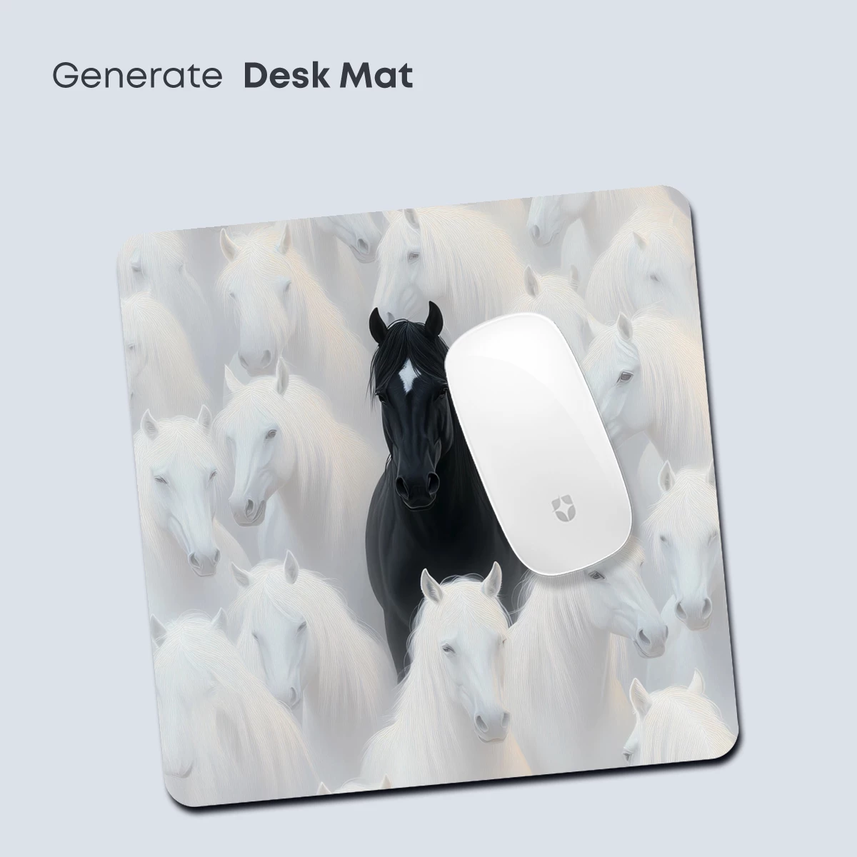 Black Stallion Amidst White Horses: A Study in Contrast - Image 4