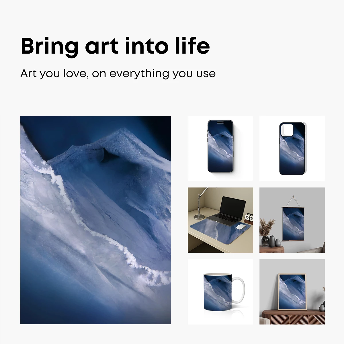 Frozen Abyss: Ice Sculpture in Midnight Blue - Image 2