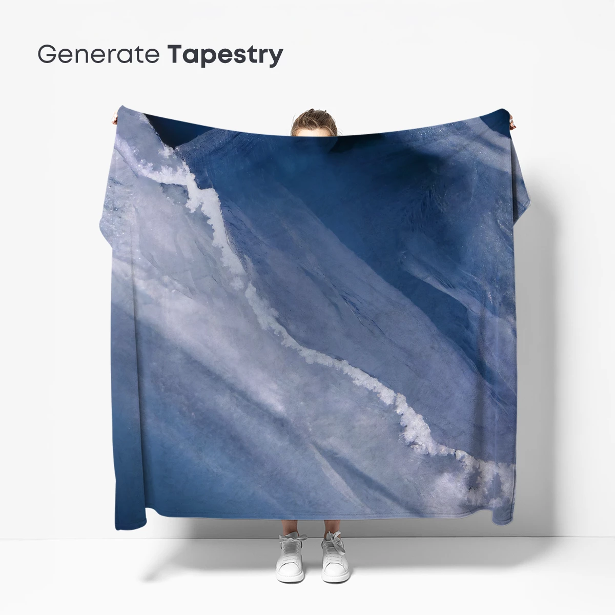 Frozen Abyss: Ice Sculpture in Midnight Blue - Image 5