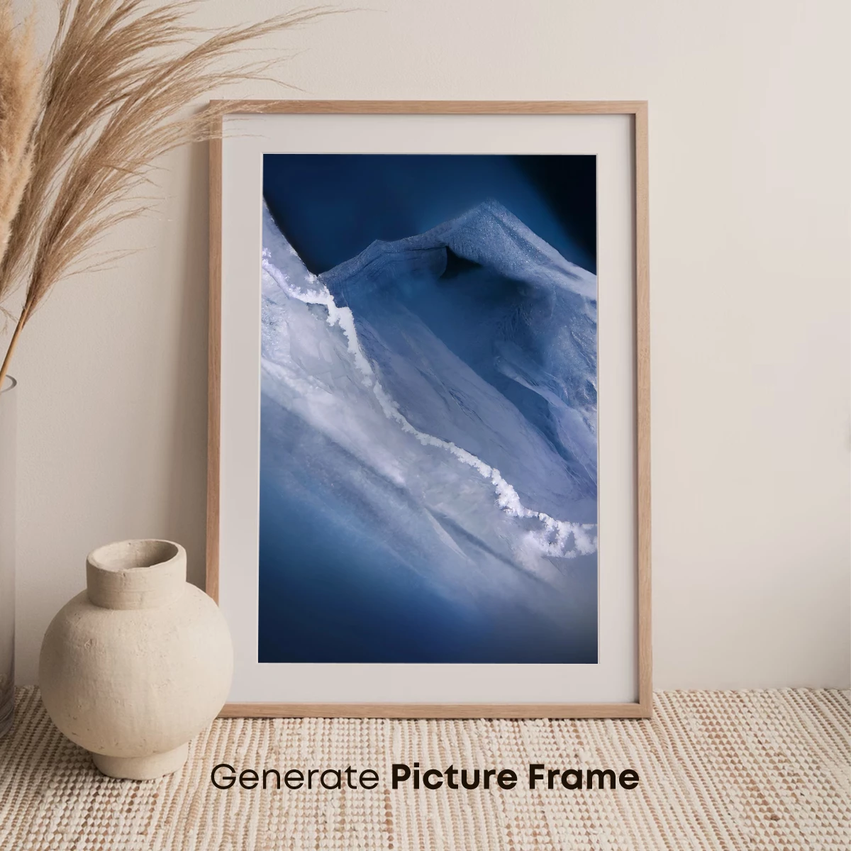 Frozen Abyss: Ice Sculpture in Midnight Blue - Image 7