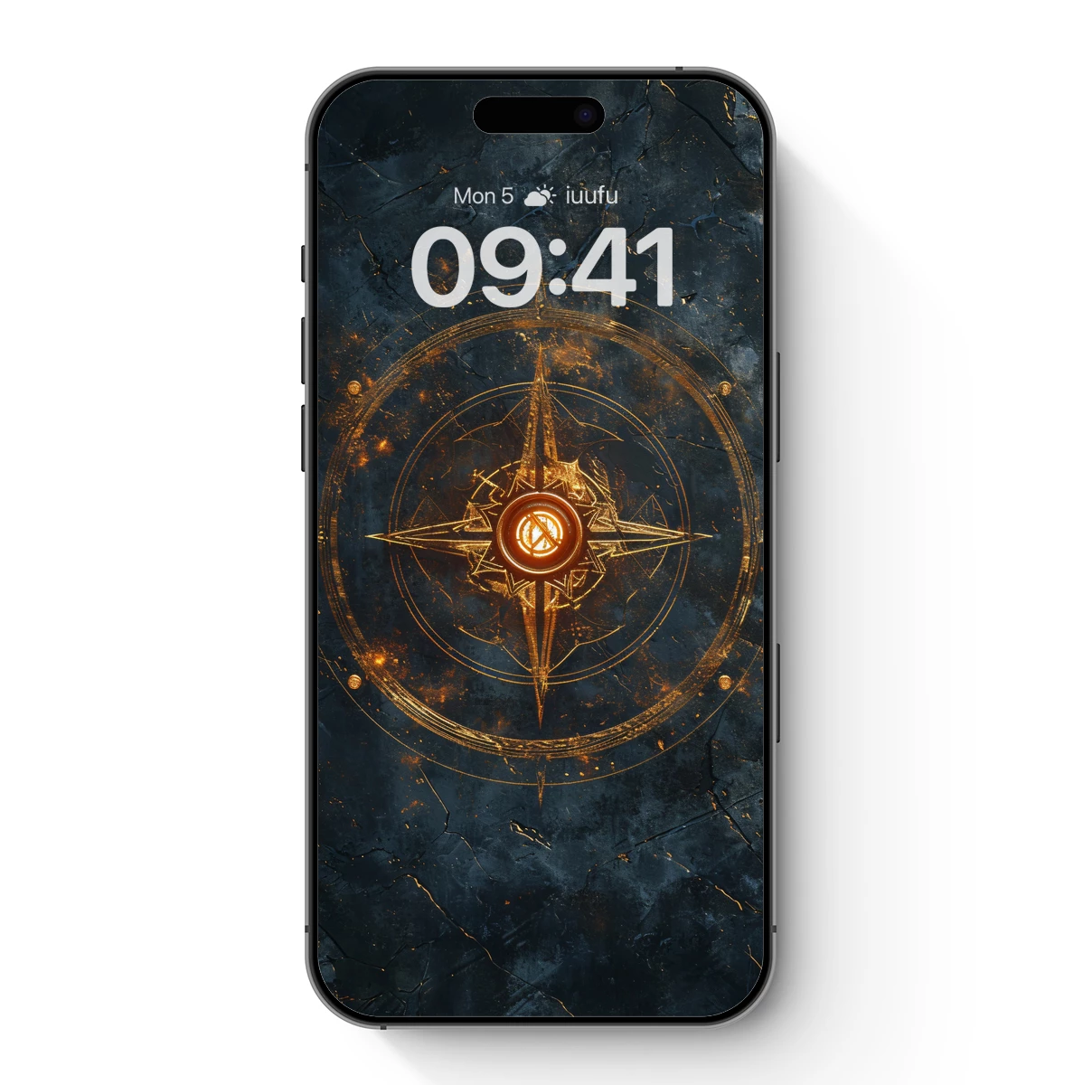 Eternal Compass: Golden Mystique on Dark Canvas