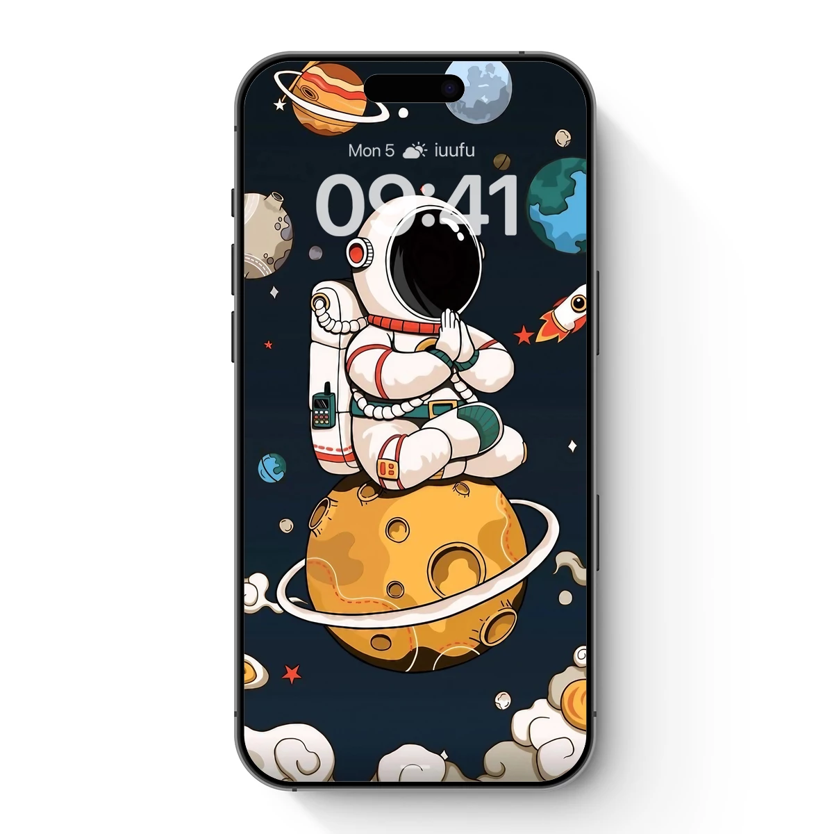 Astronaut Meditating on Cosmic Moon