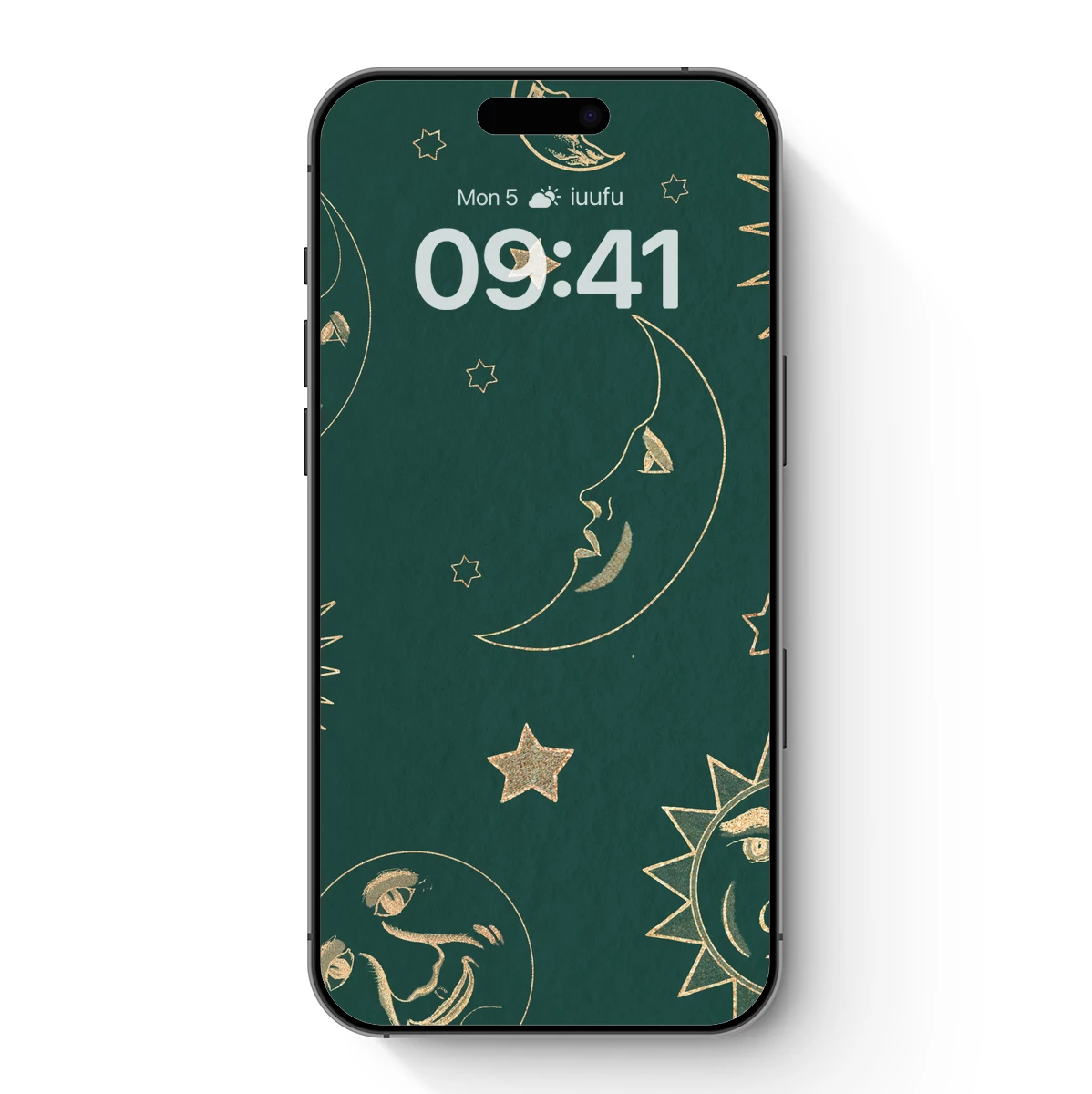 Golden Celestial Dreams: Moon Faces and Stars